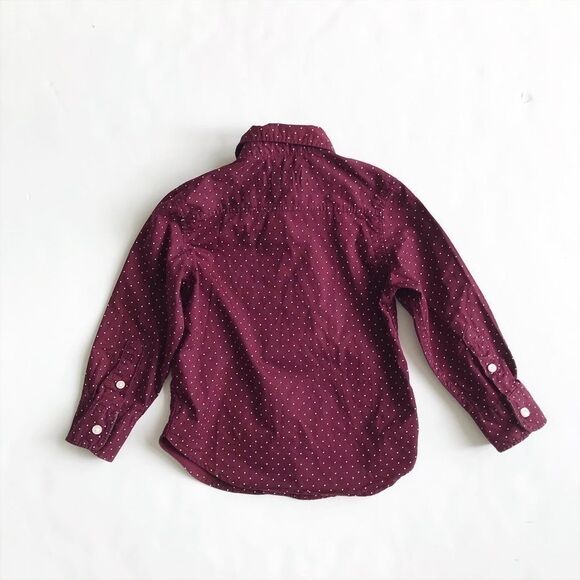 H&M maroon dot button down shirt EUC 1.5-2Y - Picture 4 of 4